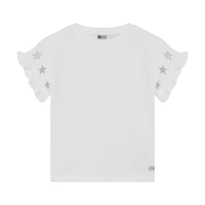 Daily Seven T-shirt Embroidery Sleeve Egret 930349