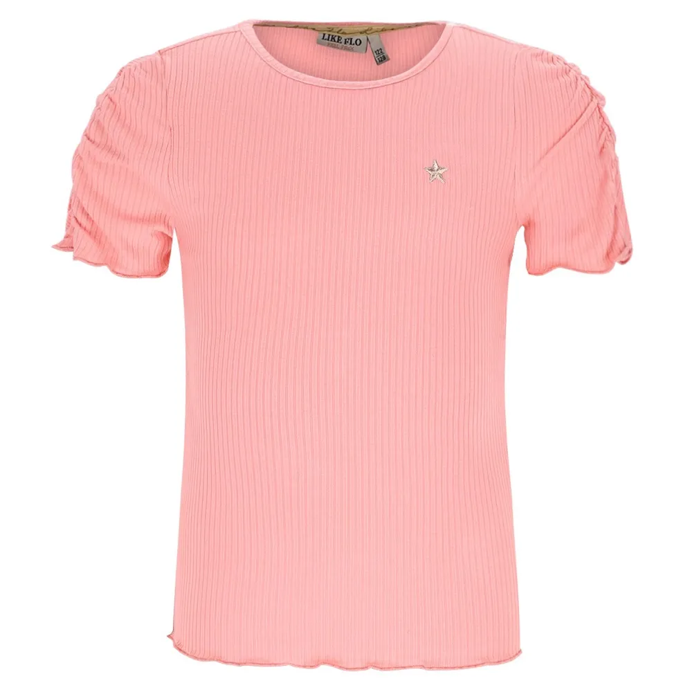 Like Flo Elise Flo girls rib ss shirt Salmon F602-5406