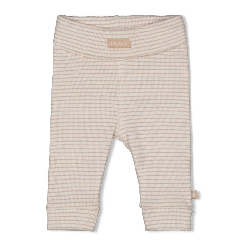 Feetje Broek rib met streep - Honey Bear Sand