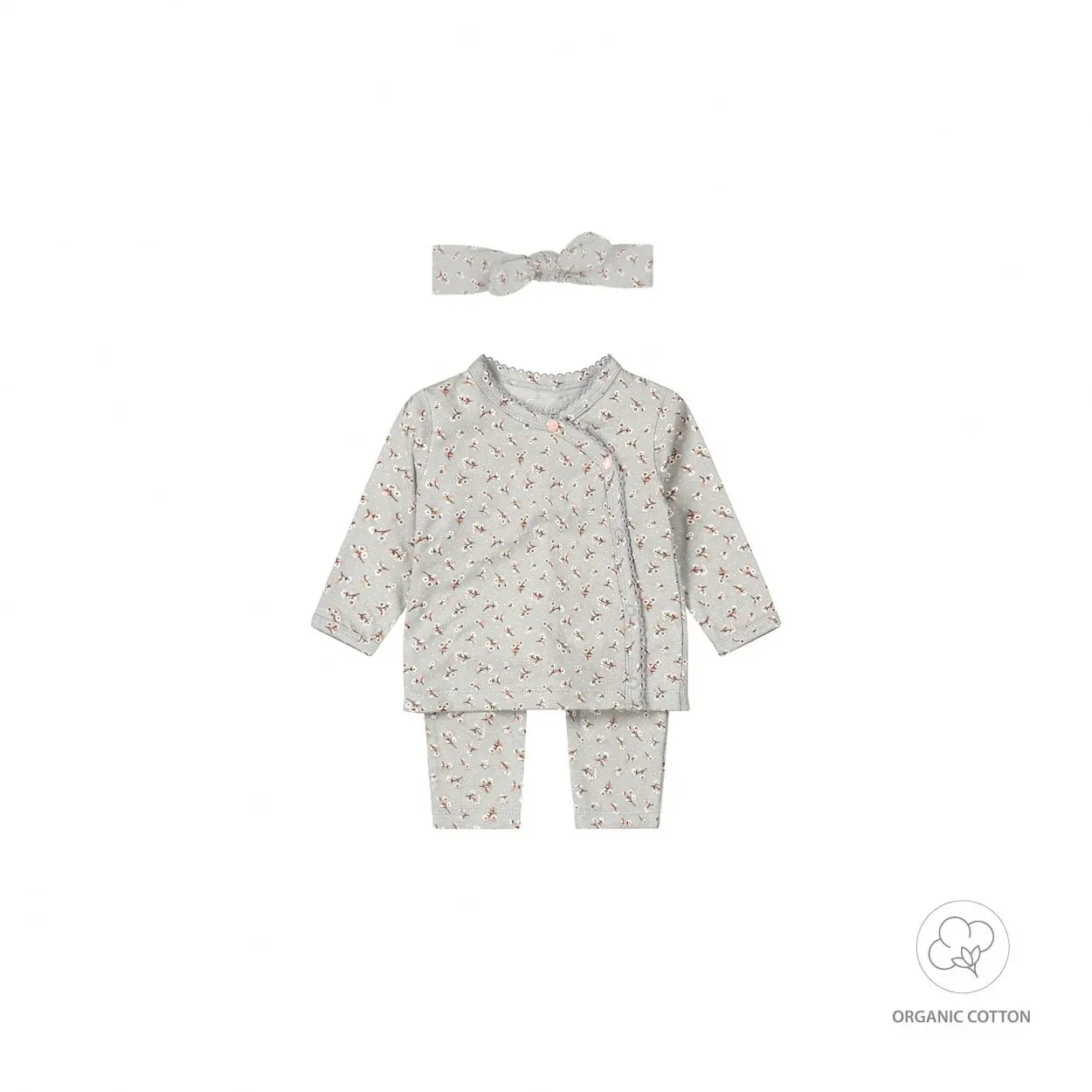 Dirkje Baby setje bloem Faded blue WN1205