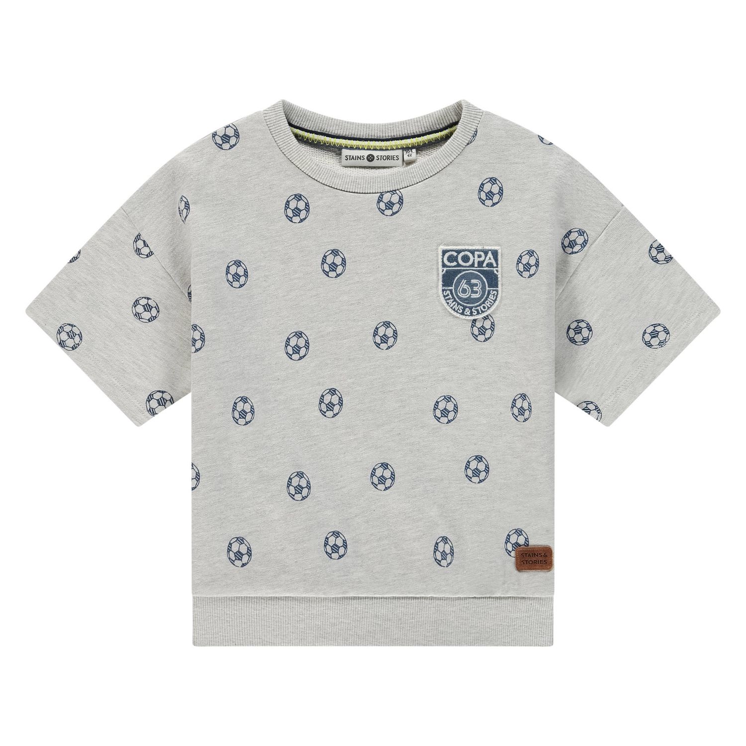 Stains &amp; Stories boys t-shirt short sleeve Light Grey Melee SSA26207627