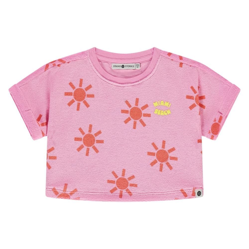 Stains &amp; Stories girls t-shirt short sleeve Neon Pink SSA26308642