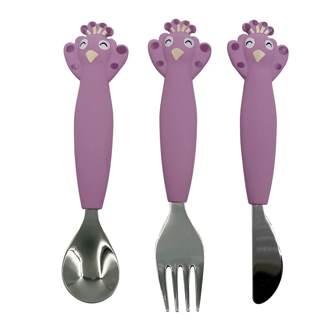 Trixie Siliconen Eetset 3 stuks - Mrs. Peac Purple 96-465