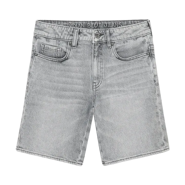Indian Blue Jeans Wide Denim Short Grey Jeans Light Grey Denim 960619
