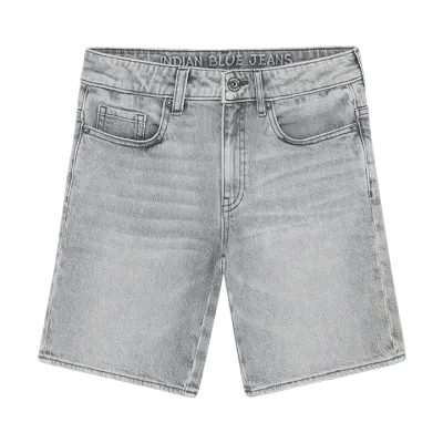 Indian Blue Jeans Wide Denim Short Grey Jeans Light Grey Denim 960619