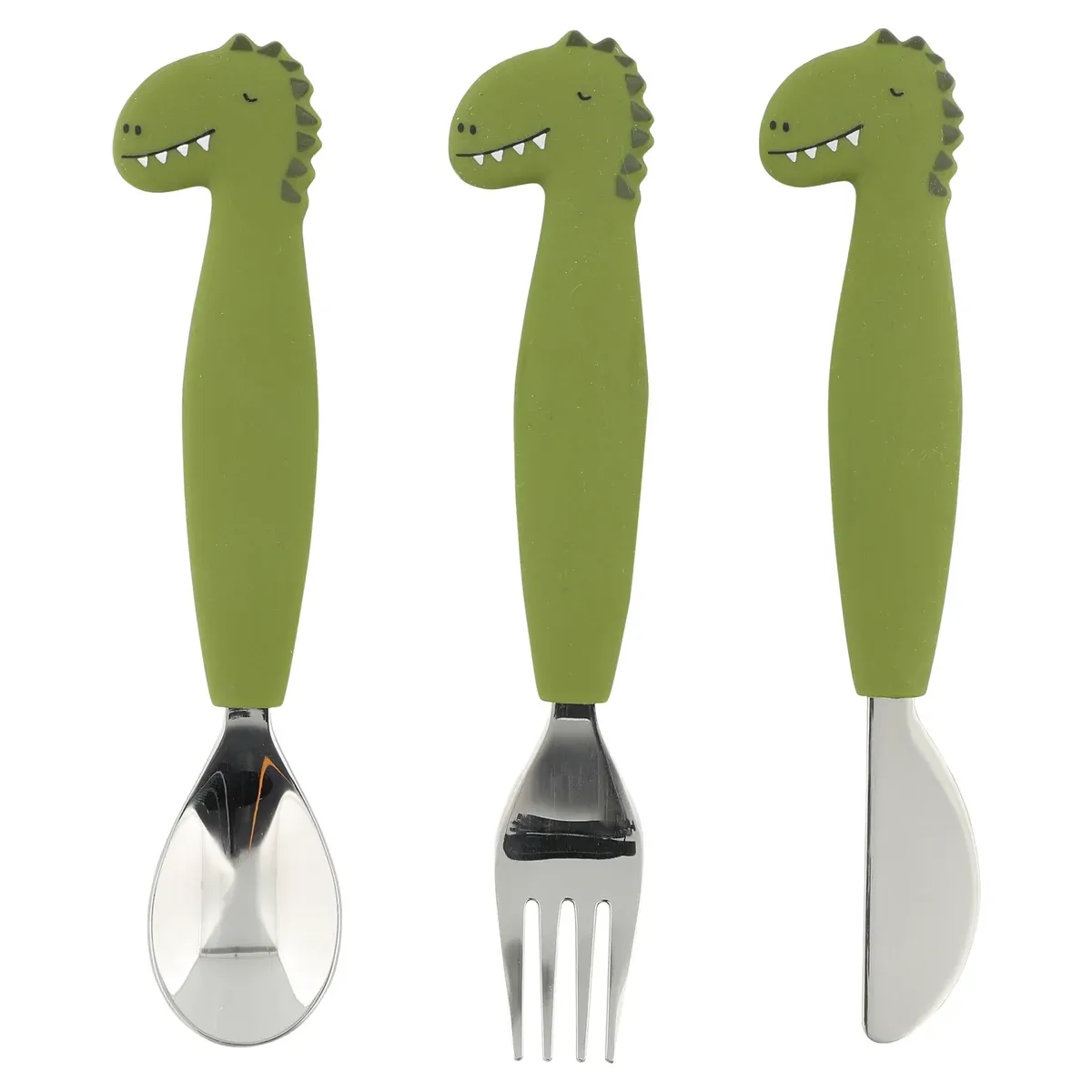 Trixie-Baby Siliconen Eetset 3 stuks - Mr. Dino Green 96-442