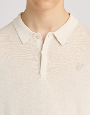 Lyle &amp; Scott LS Knitted Polo Shirt Putty KNB2300V