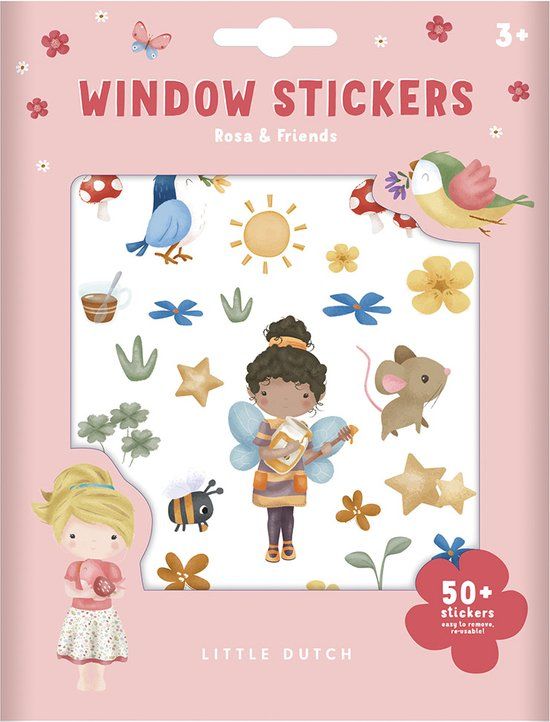 Little Dutch Raam stickers - Rosa and Friends NVT Raam stickers - Rosa and Frien