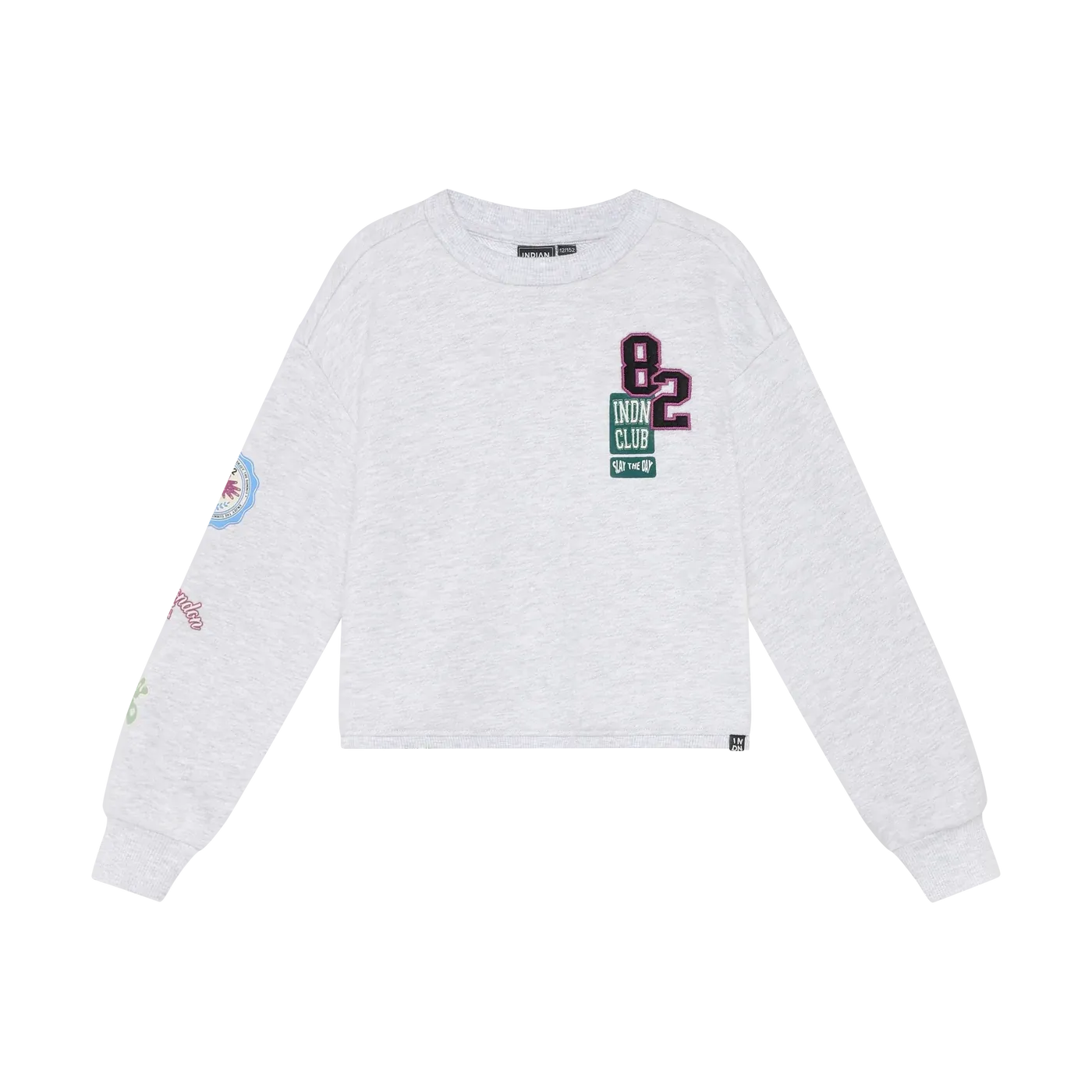 Indian Blue Jeans Sweater Patches Grey White Melange 970968