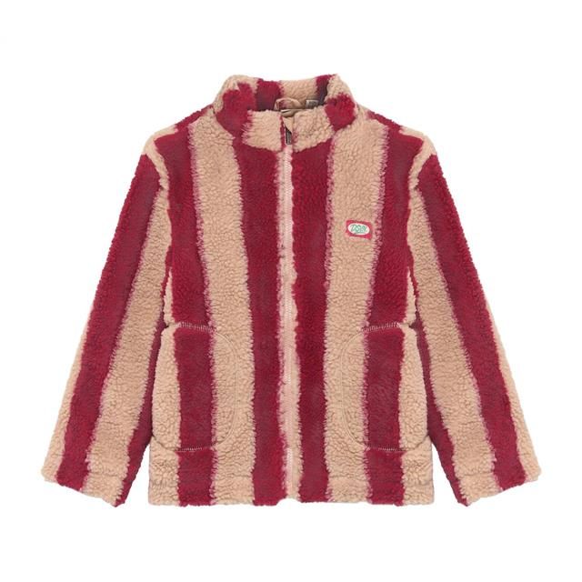 Daily Seven Teddy Jacket Striped Rythmic Red 920389