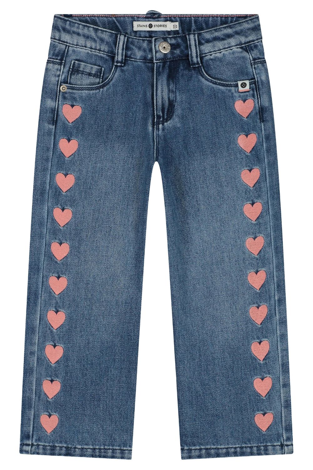 Stains &amp; Stories girls wide leg pants Medium blue denim SSA26508272