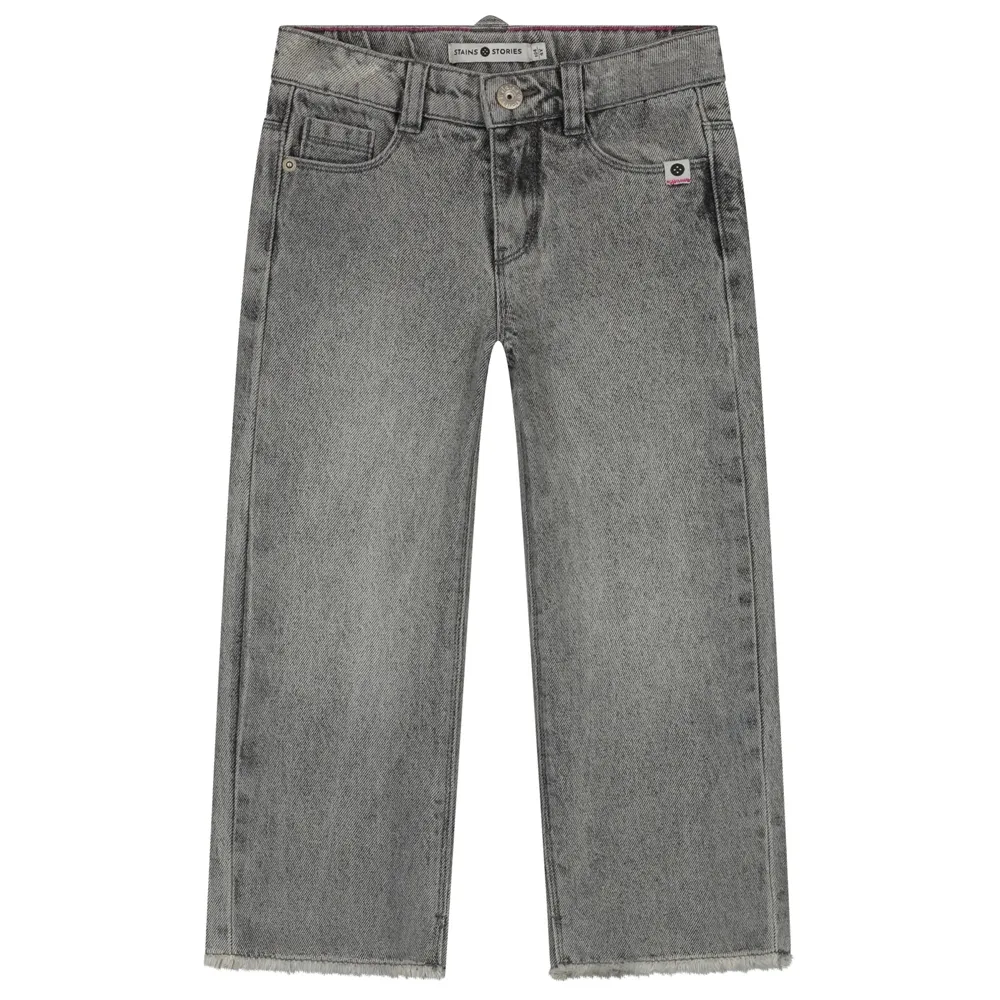 Stains &amp; Stories girls wide leg pants Mid Grey Denim SSA26408254