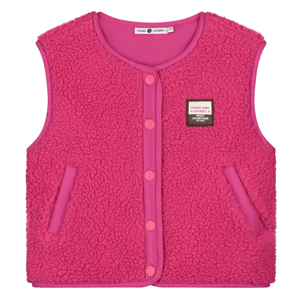 Stains &amp; Stories girls teddy gilet Magenta SSA26408462