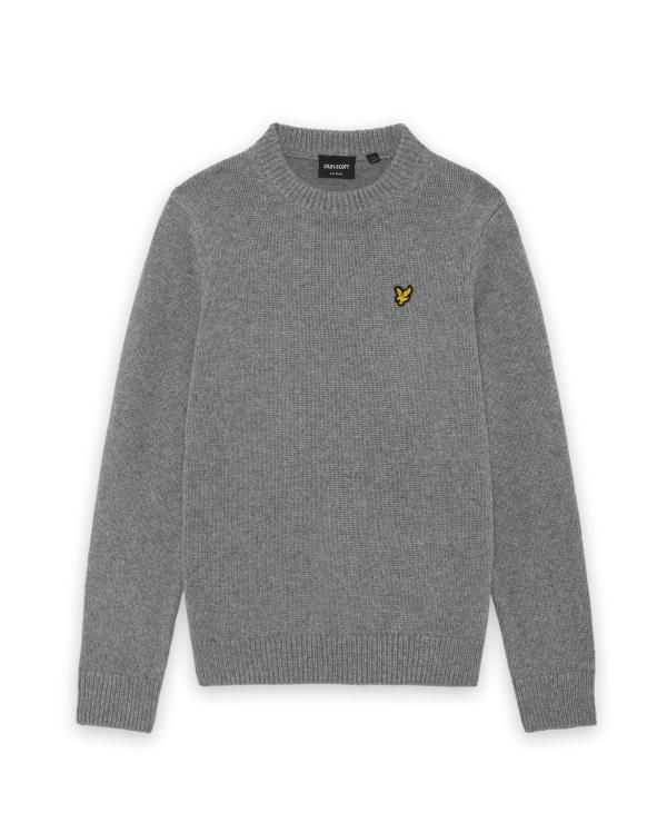 Lyle &amp; Scott Crew Neck Jumper Mid Grey Melange KNB2504V
