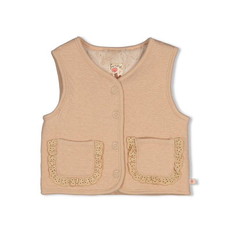 Feetje Omkeerbaar fake fur gilet - Forest G Zand 51200048
