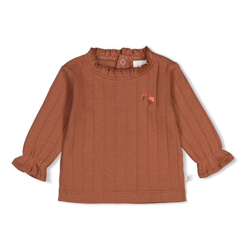 Feetje Longsleeve pointelle rib - Forest Ga Bruin 51602815