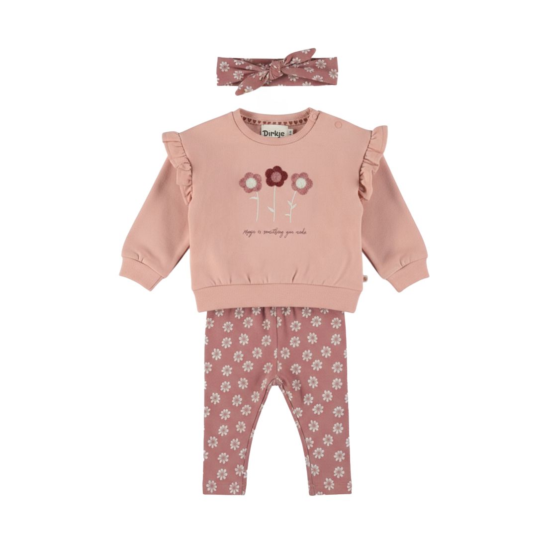 Dirkje 3 pc set, Sweater, Leggings, Headban Misty rose M60303-35