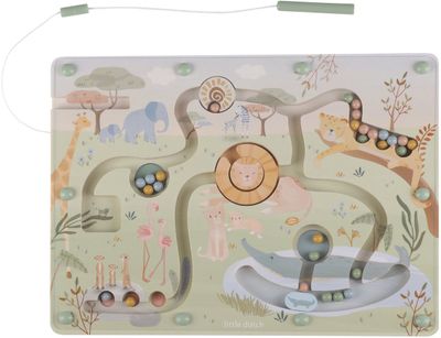 Little Dutch Magnetisch doolhof - Safari Friends Green, blue, red, yellow, oran