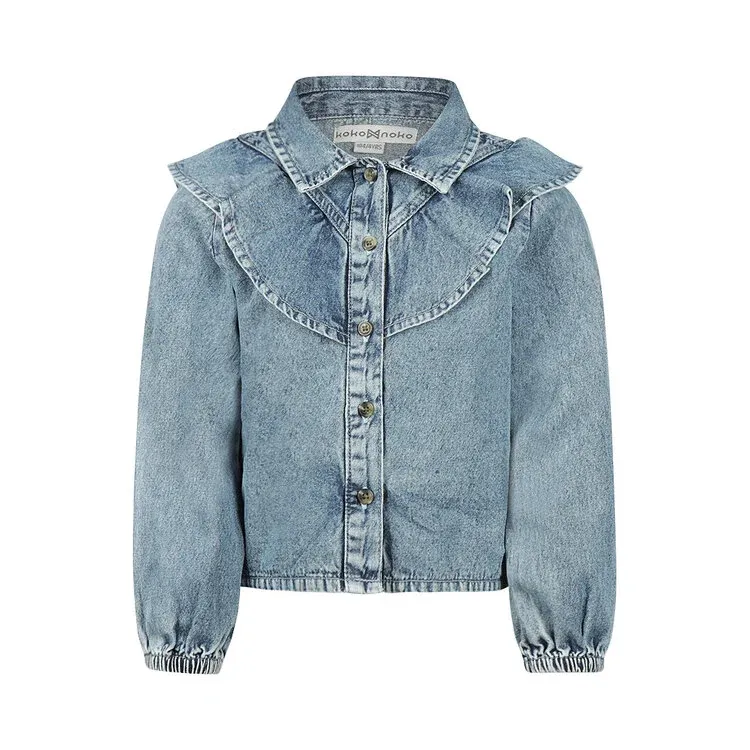 Koko Noko Blouse ls, loose fit Denim light blue M60986-37