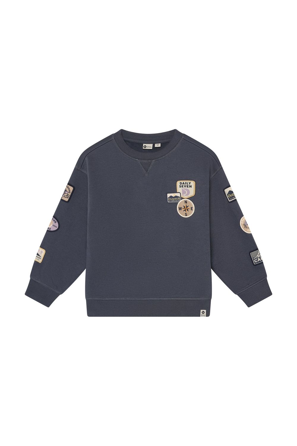 Daily Seven Oversized Sweater Badges Odyssey Gray 920443