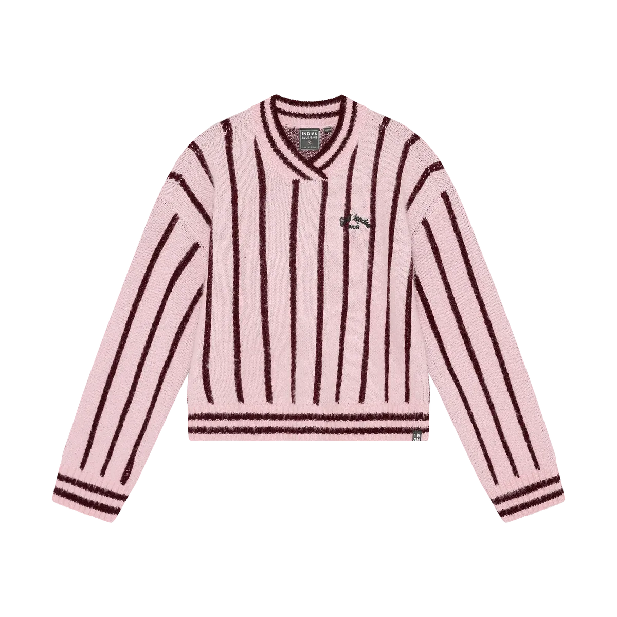 Indian Blue Jeans Knitwear Fuzzy Stripe Flushing Pink 971062