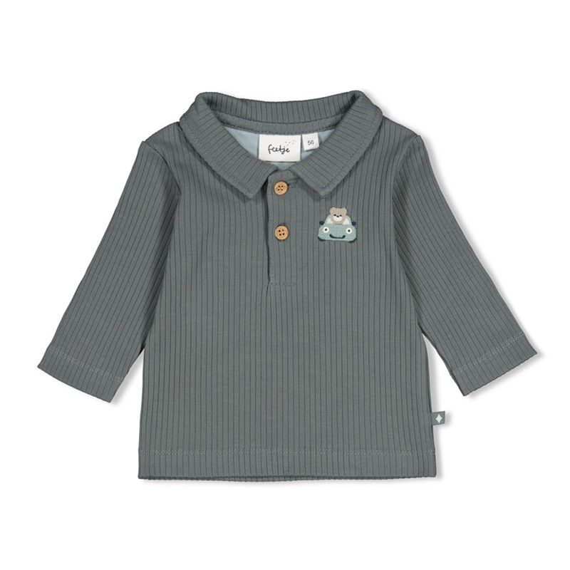 Feetje Polo rib - Beep Beep Zeegroen 51602830