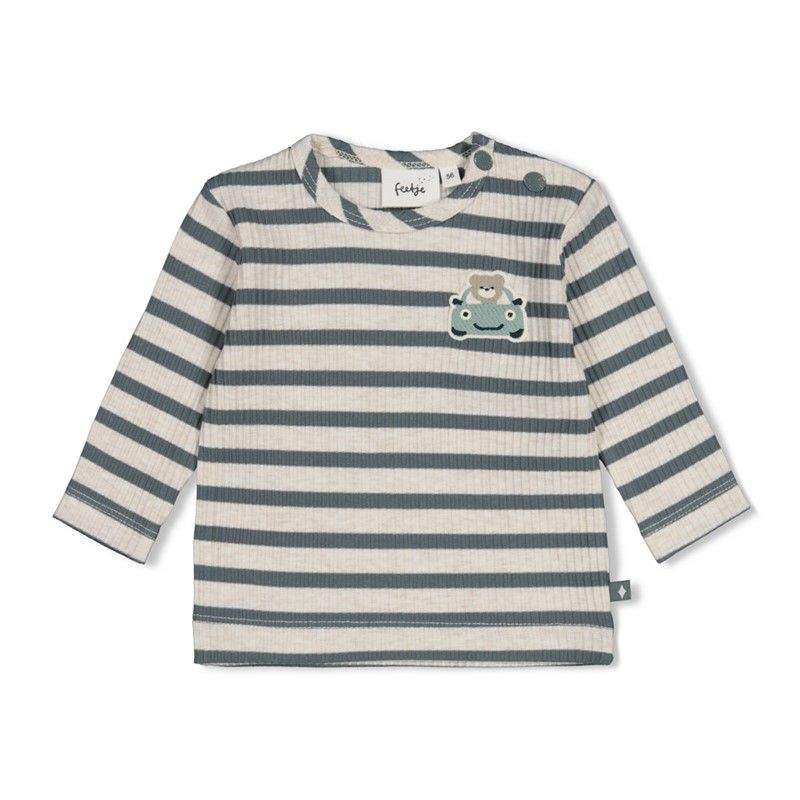 Feetje Longsleeve rib met streep - Beep Bee Zeegroen 51602832