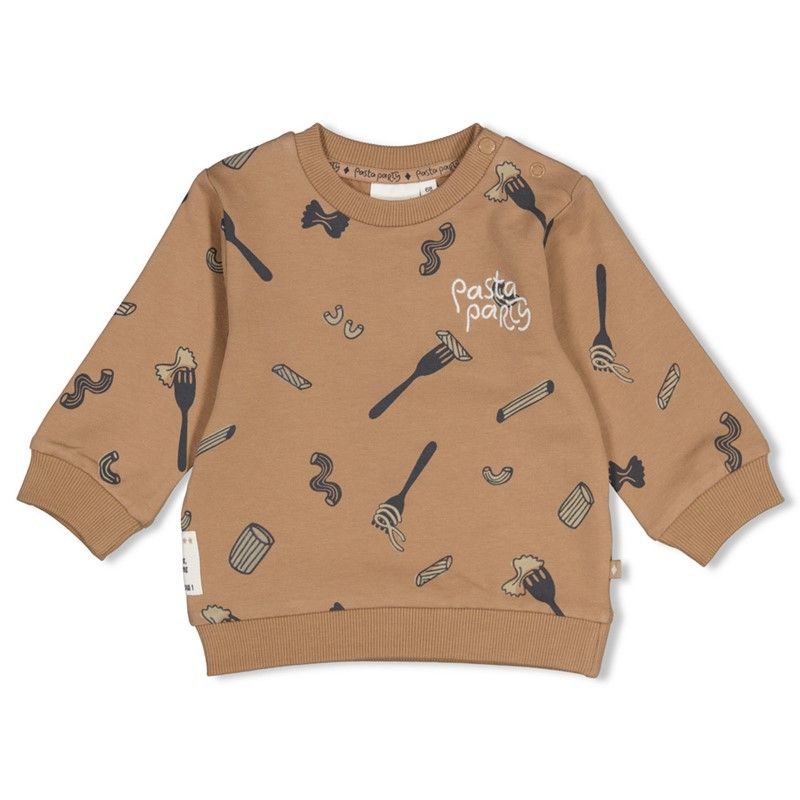 Feetje Sweater AOP - Pasta Party Camel 51602870