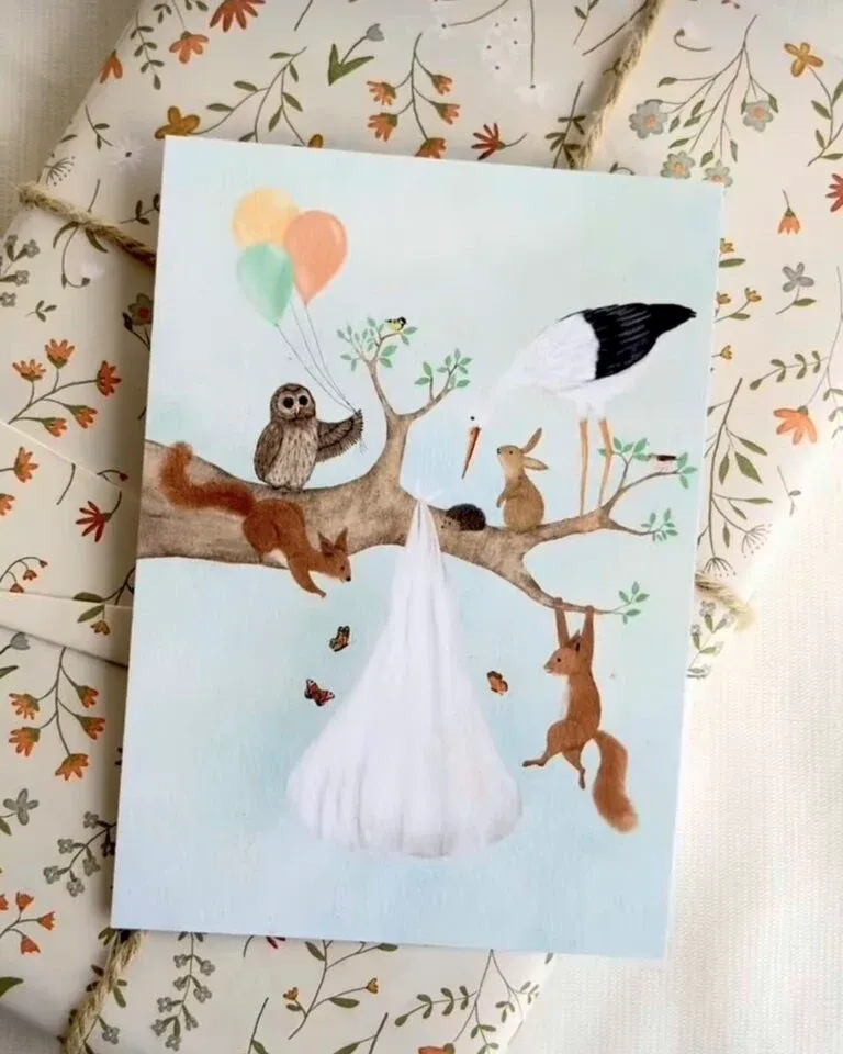 Getekend door Zusje Kaart - De komst van een kleintje  De komst van een kleintje