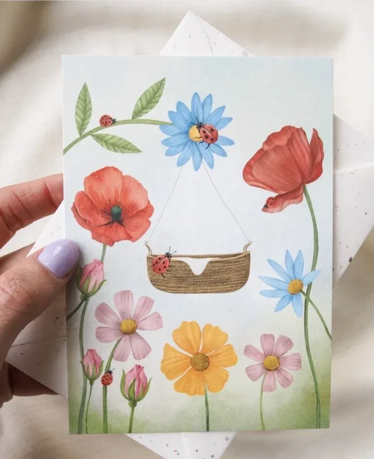 Getekend door Zusje Kaart - Bloemenkind  Bloemenkind