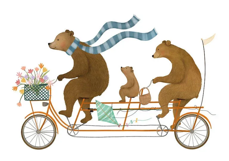Getekend door Zusje Kaart groot - Tandem Beren  Tandem Beren