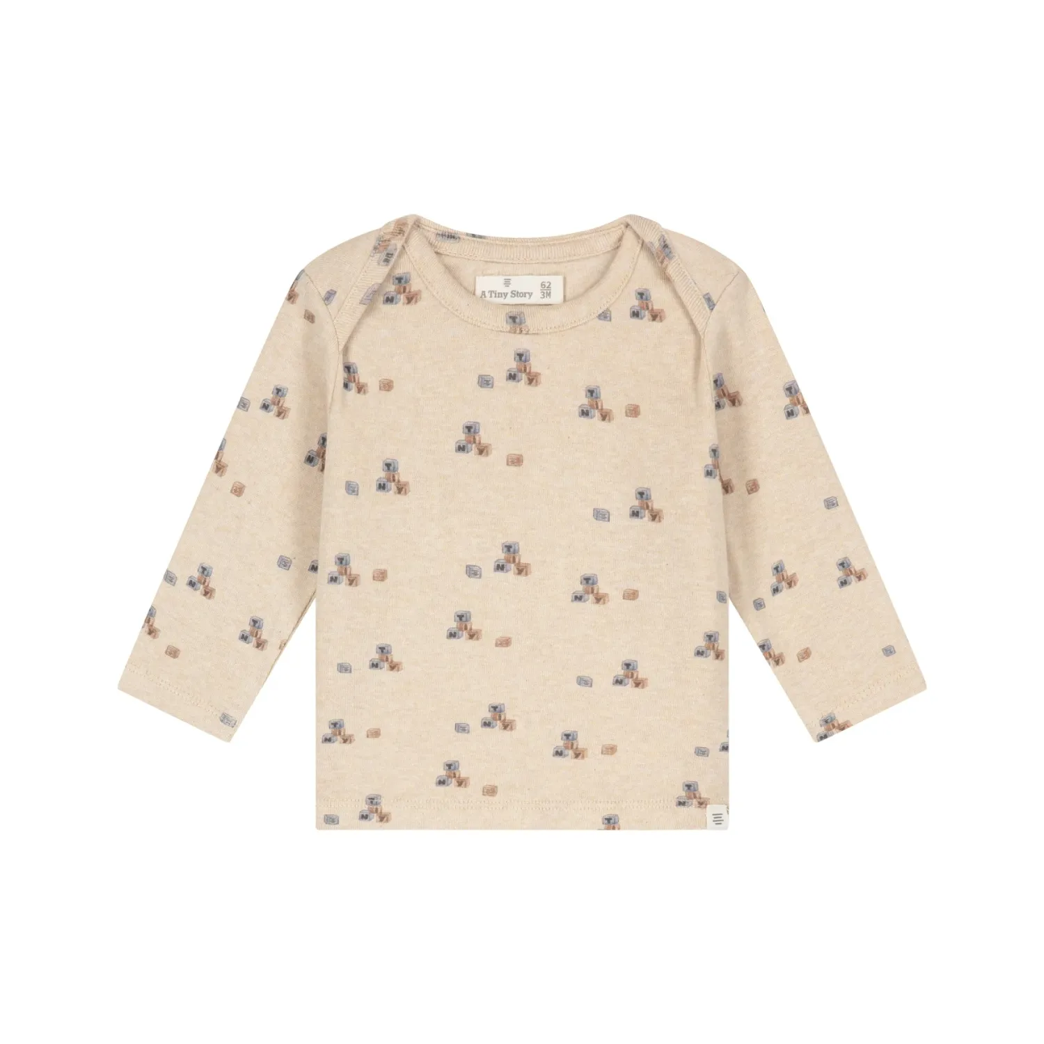 A Tiny Story baby t-shirt long sleeve Beige melange TIN26629642