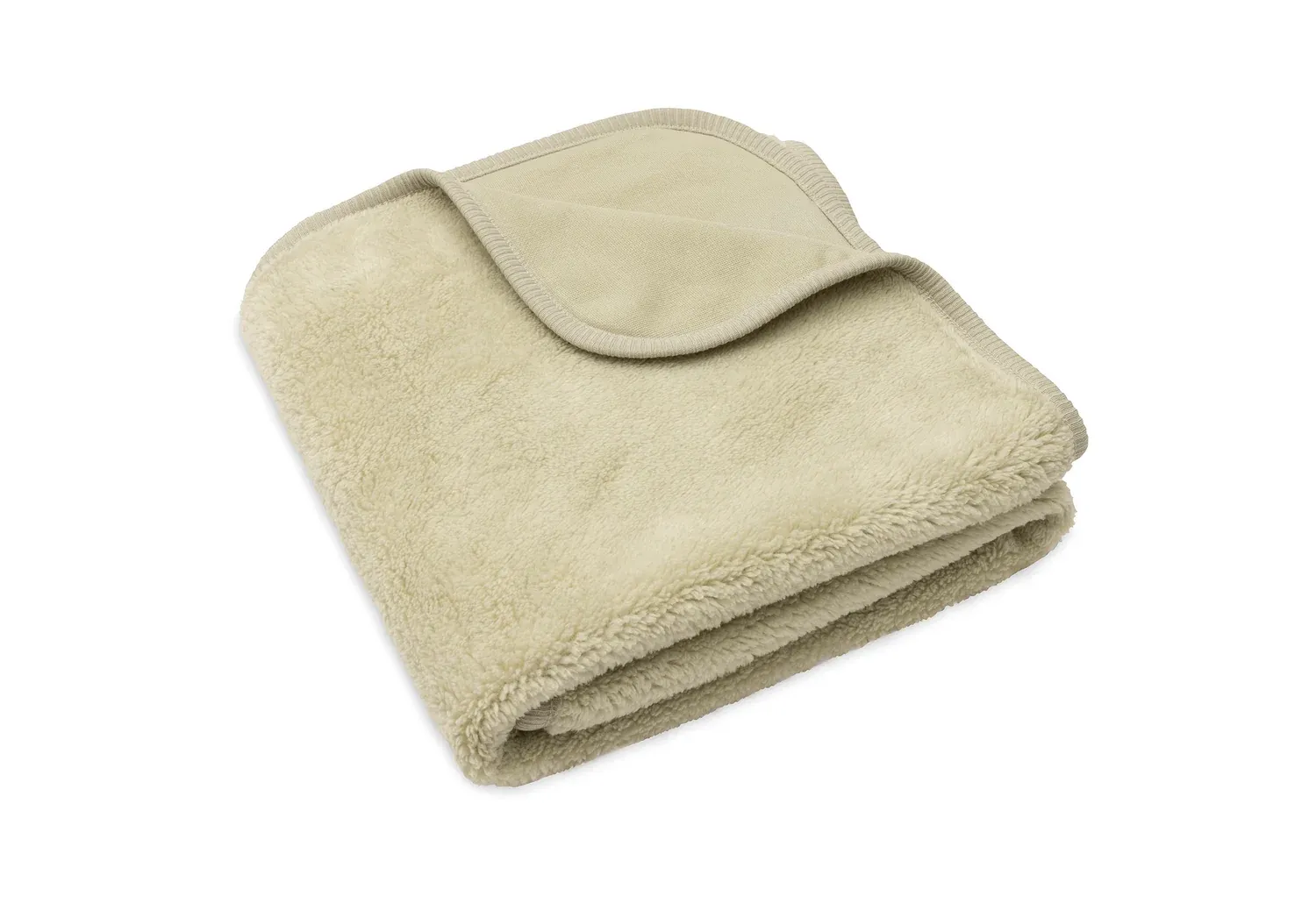 Jollein Deken Wieg 75x100cm Basic Sherpa/Jersey - Soft Matcha