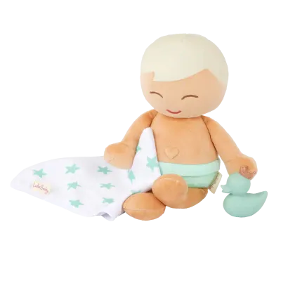 Lullababy Badpop groot jongen blond haar  LBY7265