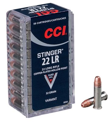CCI Stinger Copper-Plated HP 22 LR 32gr 50pk
