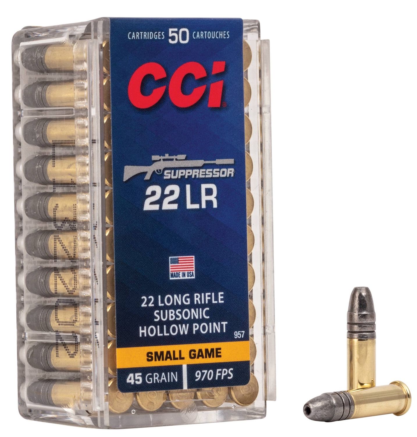 CCI Suppressor Subsonic HP 22 LR 45gr 50pk