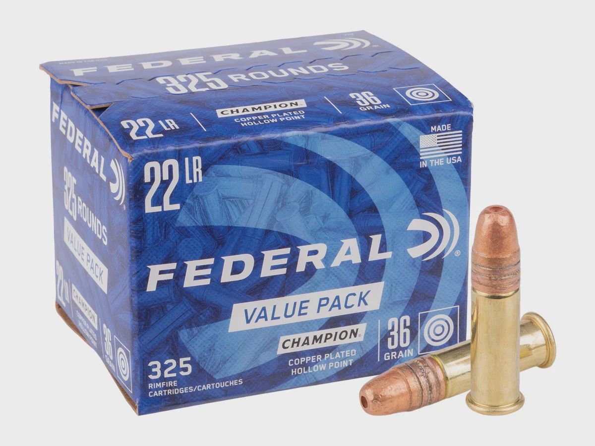 Federal Champion Copper Plated HP 22 LR 36gr 325rds