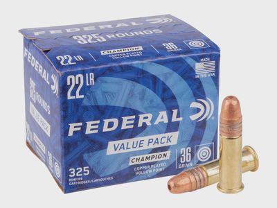 Federal Champion Copper Plated HP 22 LR 36gr 325rds