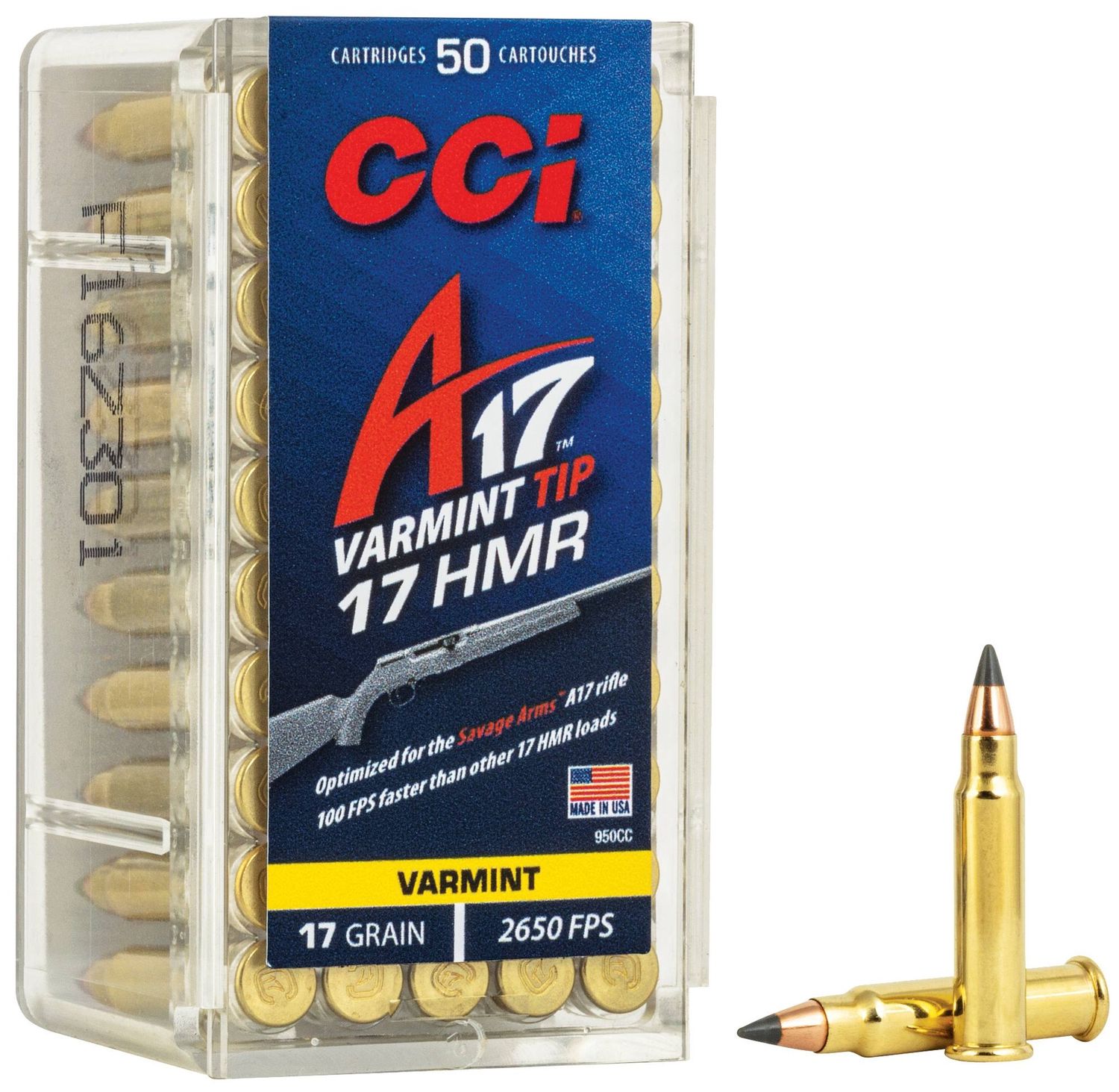 CCI A17 Varmint Tip 17 HMR 17gr 50rds