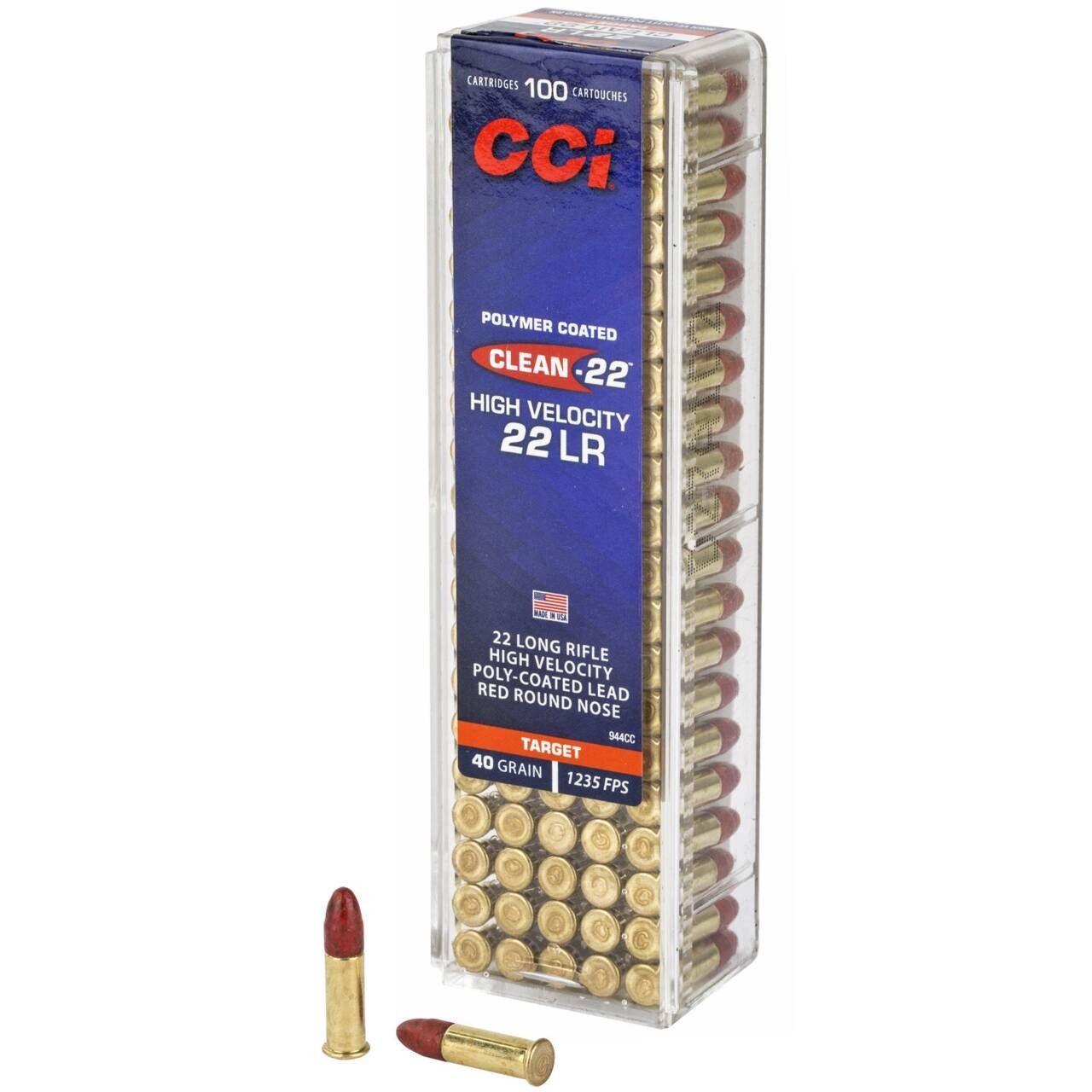CCI Clean-22 HV Red Poly Coat 22 LR 40gr 100rds