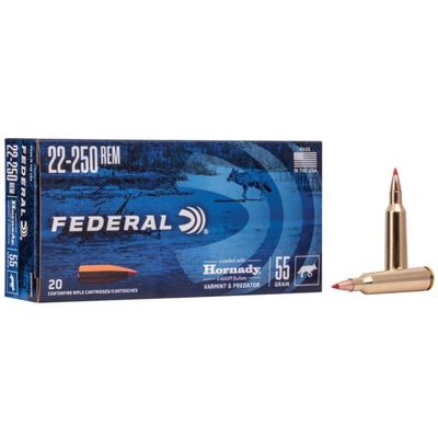 Federal Power Shok 22-250 Rem 55gr V-Max