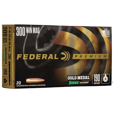 Federal Premium Gold Medal Sierra Matchking BTHP 300 Win Mag 190gr