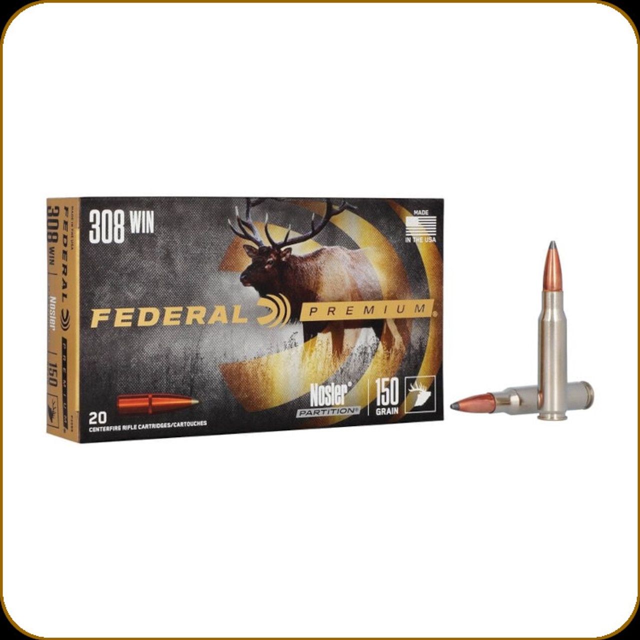 Federal Premium Nosler BT 308 Win 150gr BT
