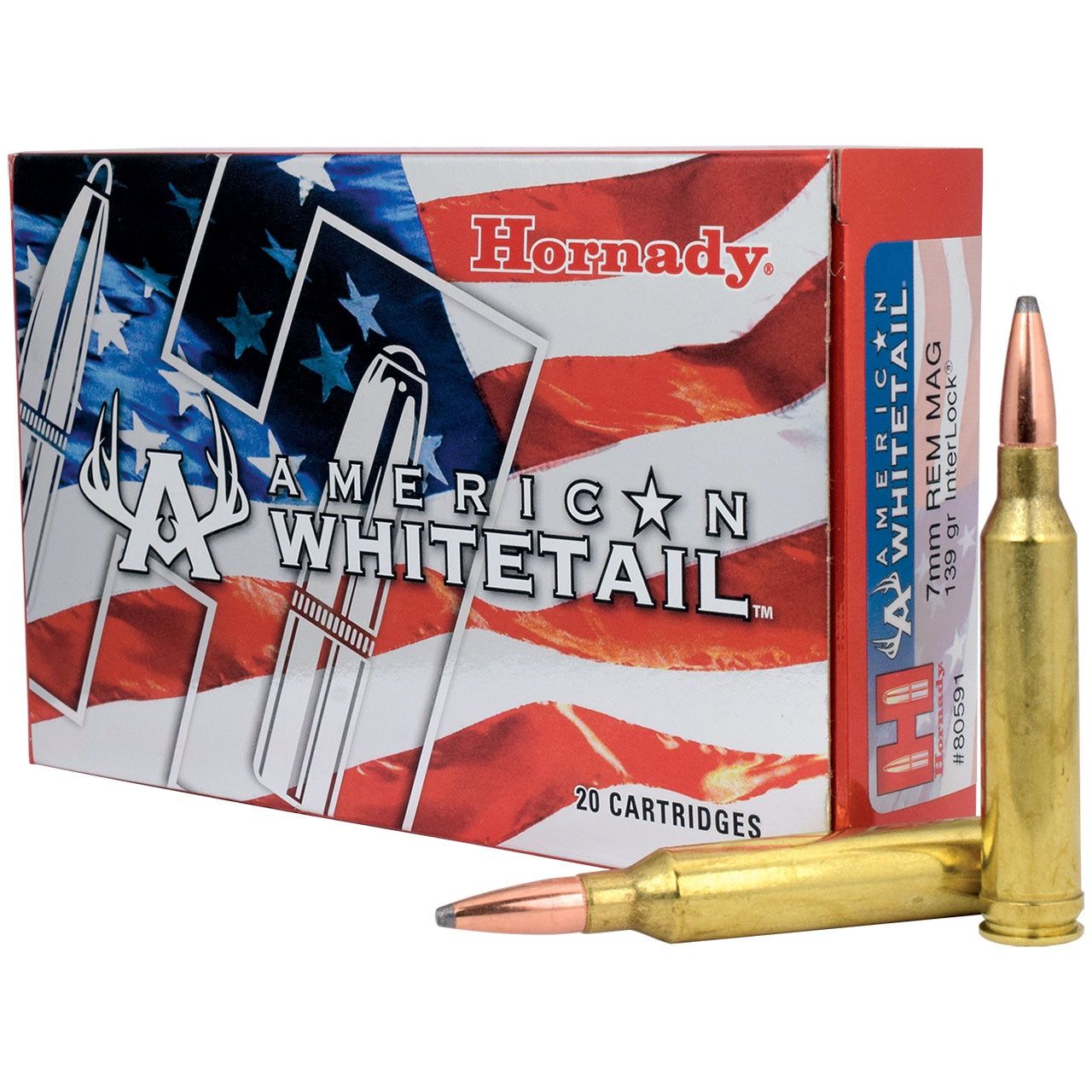Hornady American Whitetail Interlock 7mm Rem Mag 154gr