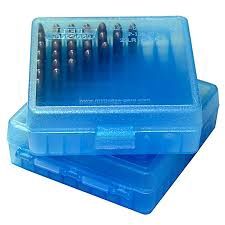 MTM Pistol Flip Top 100 rd Ammo Case 38 Clear/Blue