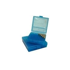 MTM Pistol Flip Top 100 rd Ammo Case 41 Clear/Blue