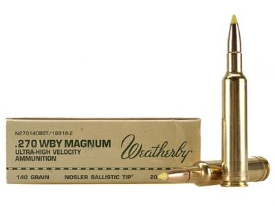 Weatherby 270 Wby Mag 140gr Nosler Ballistic Tip