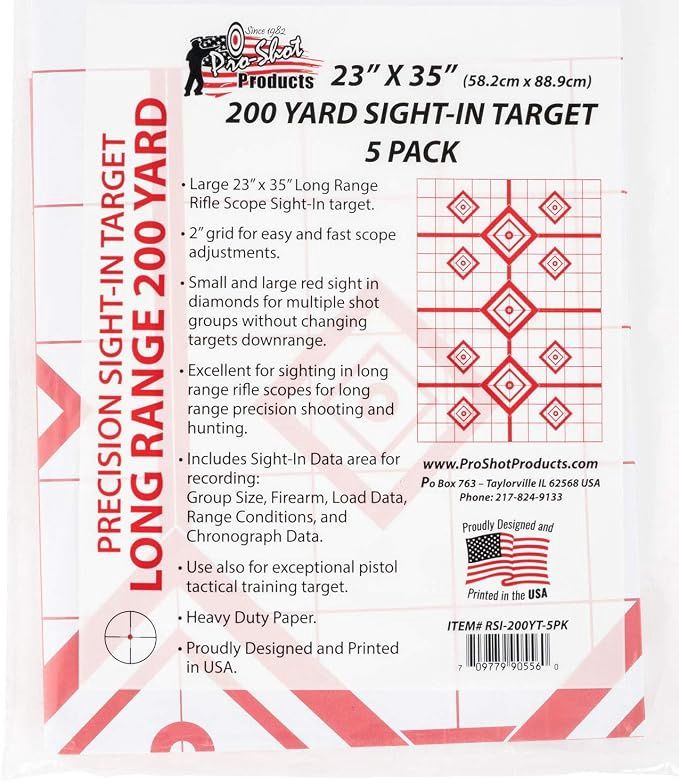 Pro-Shot 23"x35" 200yd Sight In Target 5pk