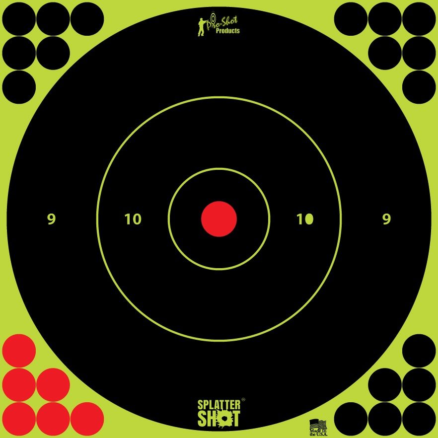 Pro-Shot Splatter Shot 12" Green Bullseye Peel &amp; Stick Target 5pk