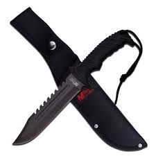MTech 12.5" Saw Back Fixed Blade Black